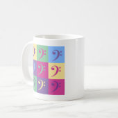 Bass Clef Muster farbenfroh Kaffeetasse (Vorderseite Links)