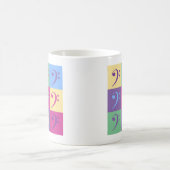 Bass Clef Muster farbenfroh Kaffeetasse (Mittel)