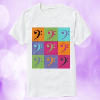 Bass Clef Muster Orange Pink Lila T-Shirt