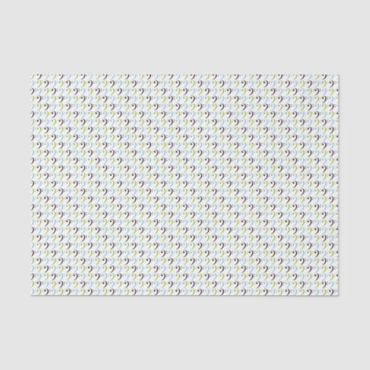 Bass Clef Muster Seidenpapier (Vorderseite)