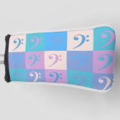 Bass Clef Pastel Music Pattern Golf Headcover (Vorderseite)