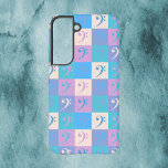 Bass Clef Pattern Music Pastel Samsung Galaxy Hülle<br><div class="desc">Are you looking for a music theme phone case?  This phone case features a pattern of bass clef music symbols in blue,  purple,  pink and yellow.</div>