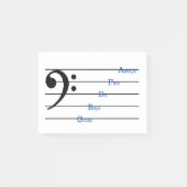 Bass Clef Post-it Notes (Line Rhymes) Klebezettel (Vorderseite)