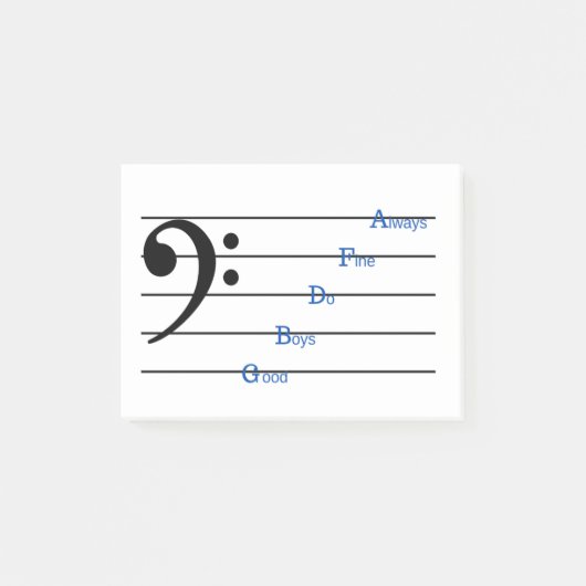 Bass Clef Post-it Notes (Line Rhymes) Post-it Klebezettel (Vorderseite)