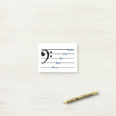 Bass Clef Post-it Notes (Line Rhymes) Post-it Klebezettel (Auf Schreibtisch)