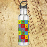 Bass Clef Rainbow Pop Art Pattern Edelstahlflasche<br><div class="desc">Magst du Wasserflaschen zum Thema Musik? Bist du ein Fan von Pop Art? Diese Wasserflasche hat ein Pop-Kunstmuster von Bass-Stilsymbolen,  die in Gelb,  Schwarz,  Rot,  lila,  Grün und Blau gehalten sind.</div>