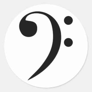 Bass Clef Runder Aufkleber