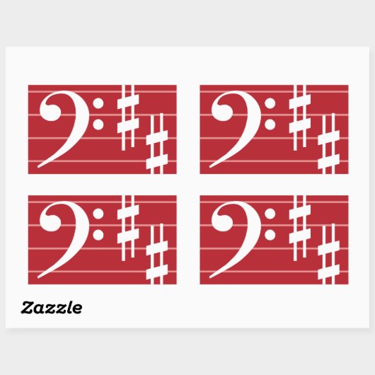 Bass Clef Sticker (Blatt)