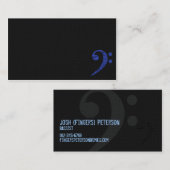 Bass Clef Symbol Blue Musician Business Card Visitenkarte (Vorne/Hinten)