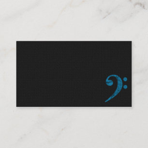 Bass Clef Symbol. Cyan Musician Business Card Visitenkarte