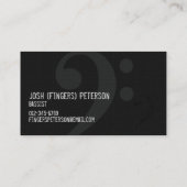 Bass Clef Symbol Gray Musician Business Card Visitenkarte (Rückseite)