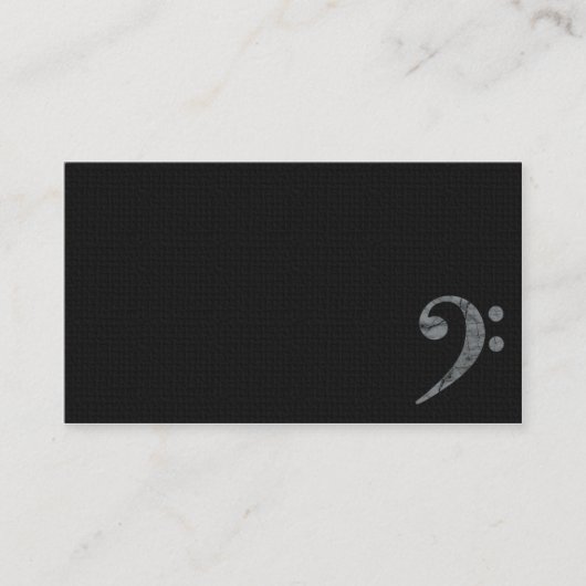 Bass Clef Symbol Gray Musician Business Card Visitenkarte (Vorderseite)