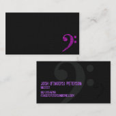 Bass Clef Symbol Lila Musician Business Card Visitenkarte (Vorne/Hinten)
