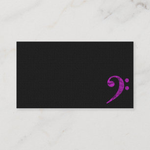 Bass Clef Symbol Lila Musician Business Card Visitenkarte