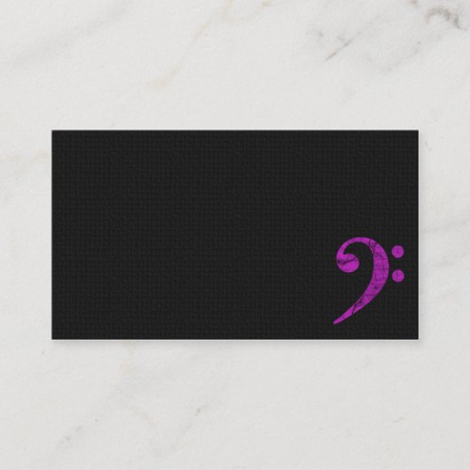 Bass Clef Symbol Lila Musician Business Card Visitenkarte (Vorderseite)