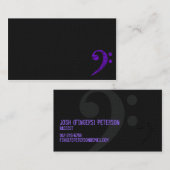 Bass Clef Symbol. Violet Musician Business Card Visitenkarte (Vorne/Hinten)