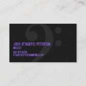 Bass Clef Symbol. Violet Musician Business Card Visitenkarte (Rückseite)