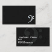Bass Clef Symbol White Musician Business Card Visitenkarte (Vorne/Hinten)