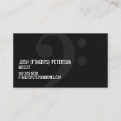 Bass Clef Symbol White Musician Business Card Visitenkarte (Rückseite)