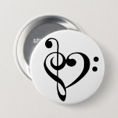 Bass Clef und Treble Clef Herz Button (Vorne & Hinten)