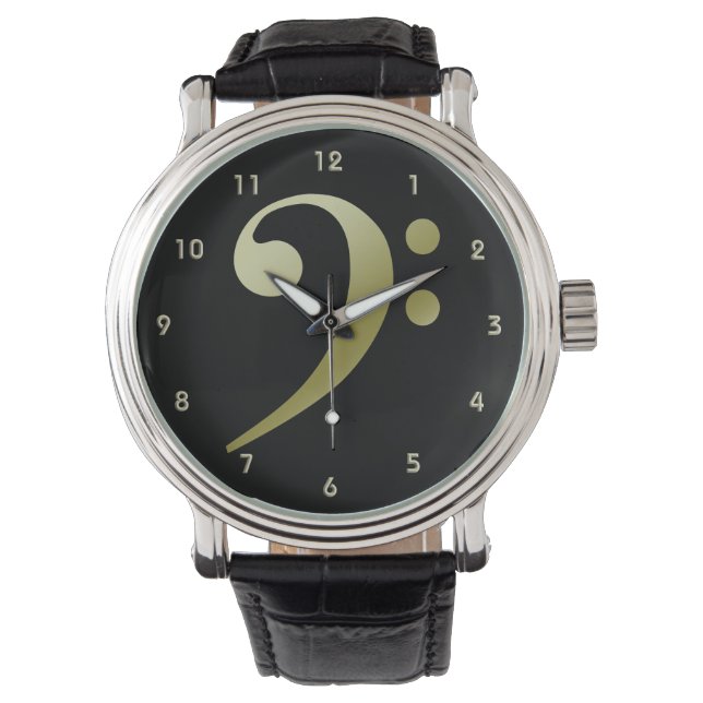 Bass Clef Watch 2 von Leslie Harlow Armbanduhr (Vorderseite)