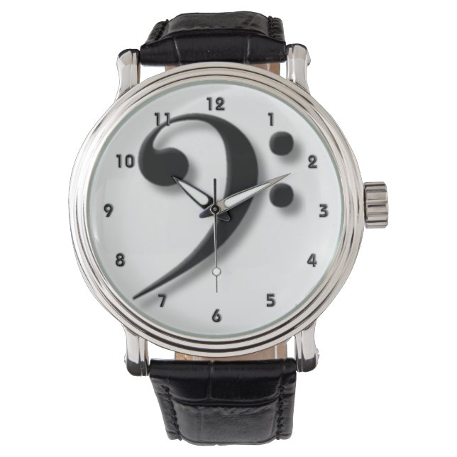 Bass Clef Watch von Leslie Harlow Armbanduhr (Vorderseite)