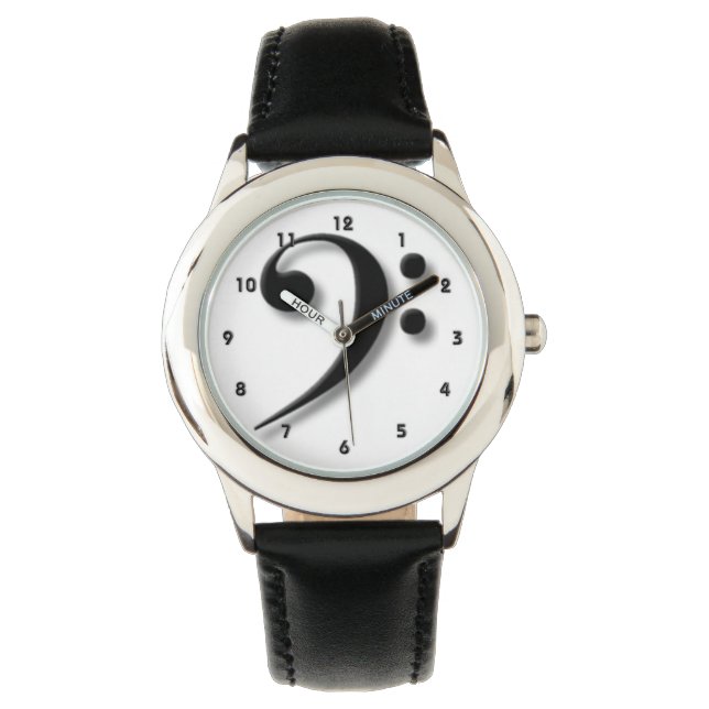Bass Clef Watch von Leslie Harlow Armbanduhr (Vorderseite)