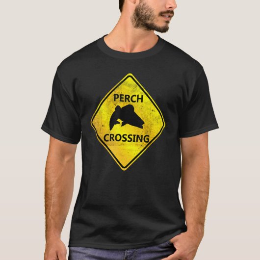 Bass Crossing Warning Sign Spin Fishing Jig Fishin T-Shirt (Vorderseite)