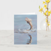 Bass Dance Fish Art Note Card Karte (Gelbe Blume)