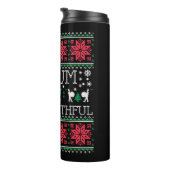 Bass Drum Drummer Christmas Ugly Sweater Gift Thermosbecher (Nach rechts gedreht)