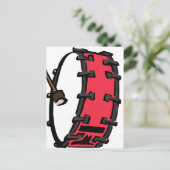 Bass Drum Marching Red mit mallet Clear Head Postkarte (Stehend Vorderseite)