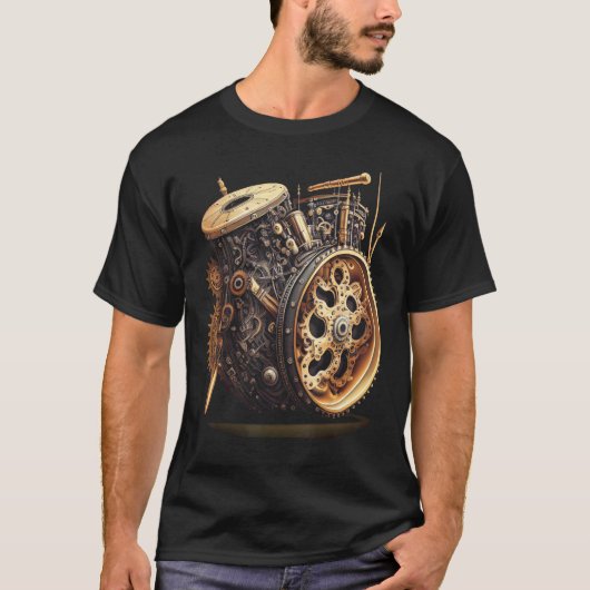 Bass drum music instrument Graphic steampunk T-Shirt (Vorderseite)