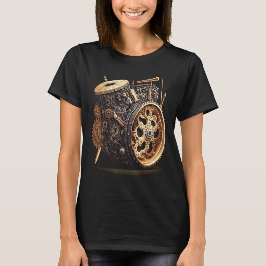 Bass drum  music instrument Graphic steampunk T-Shirt (Vorderseite)