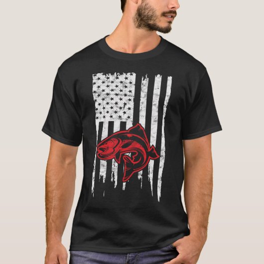 Bass-Fisch-Flagge T-Shirt (Vorderseite)