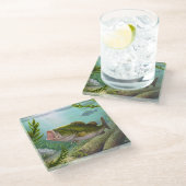 Bass-Fische Glasuntersetzer (Schrägansicht)