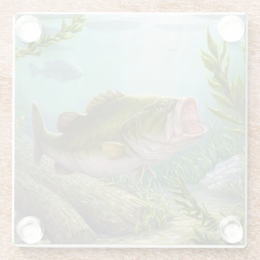 Bass-Fische Glasuntersetzer (Rückseite)