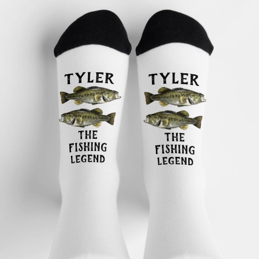 Bass Fischen der Legende Name Funny Socken (Oben)