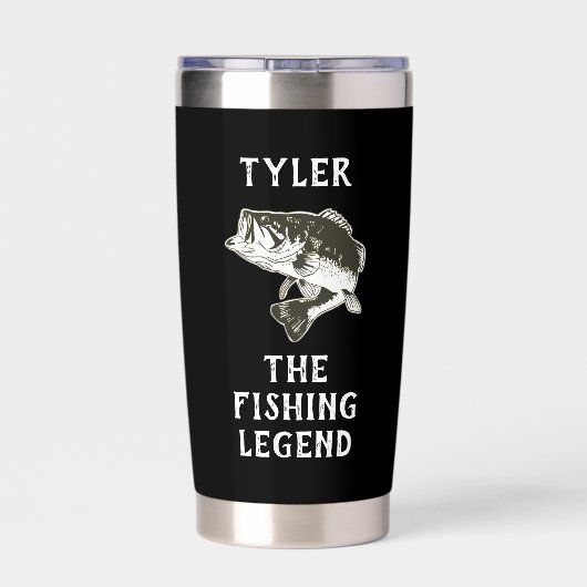 Bass Fischen der Legende Name Funny Thermobecher (Rückseite)