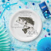 Bass-Fischen-Geburtstags-Alters-Platte Pappteller (Party)