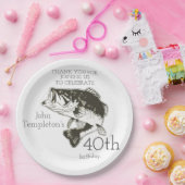 Bass-Fischen-Geburtstags-Alters-Platte Pappteller (Party)