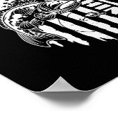 Bass Fischen große amerikanische Flagge mit Fische Poster (Ecke)