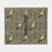 Bass-Fischen-Name-mittlere Fleece-Decke Fleecedecke (Vorderseite (Horizontal))