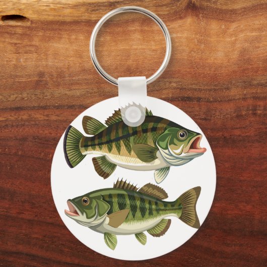 Bass Fischen Schlüsselanhänger (Rückseite)