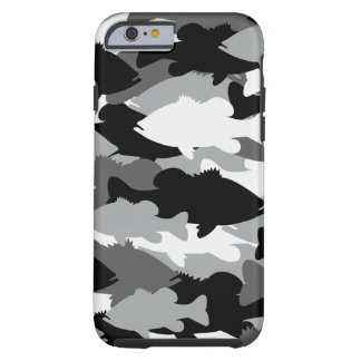 Bass-Fischen-Schwarz-Camouflage Tough iPhone 6 Hülle