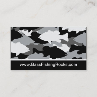 Bass Fischen Schwarze Camouflage Visitenkarte