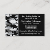 Bass Fischen Schwarze Camouflage Visitenkarte (Rückseite)