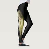 Bass Fischen Schwarze Grüne Frauen Leggings (Rechts)