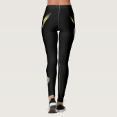Bass Fischen Schwarze Grüne Frauen Leggings (Rückseite)