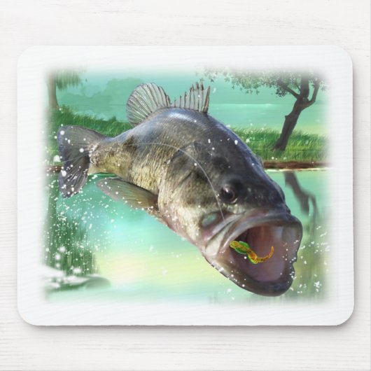 Bass-Fischgrün Mousepad (Vorne)