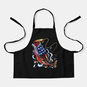 Bass Fish American Flag Patriotic Fishing Schürze